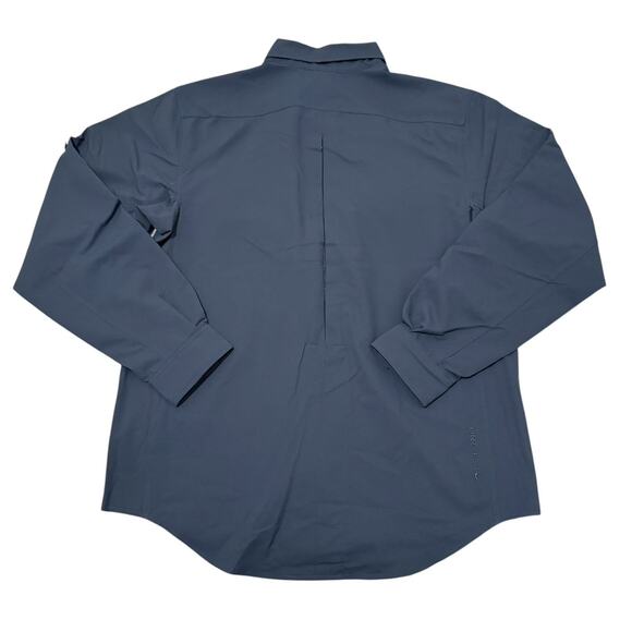 Nike ACG Shirt Mens Medium Navy Blue Button Up Dri Fit UV Devastation Trail Hike - Picture 3 of 9